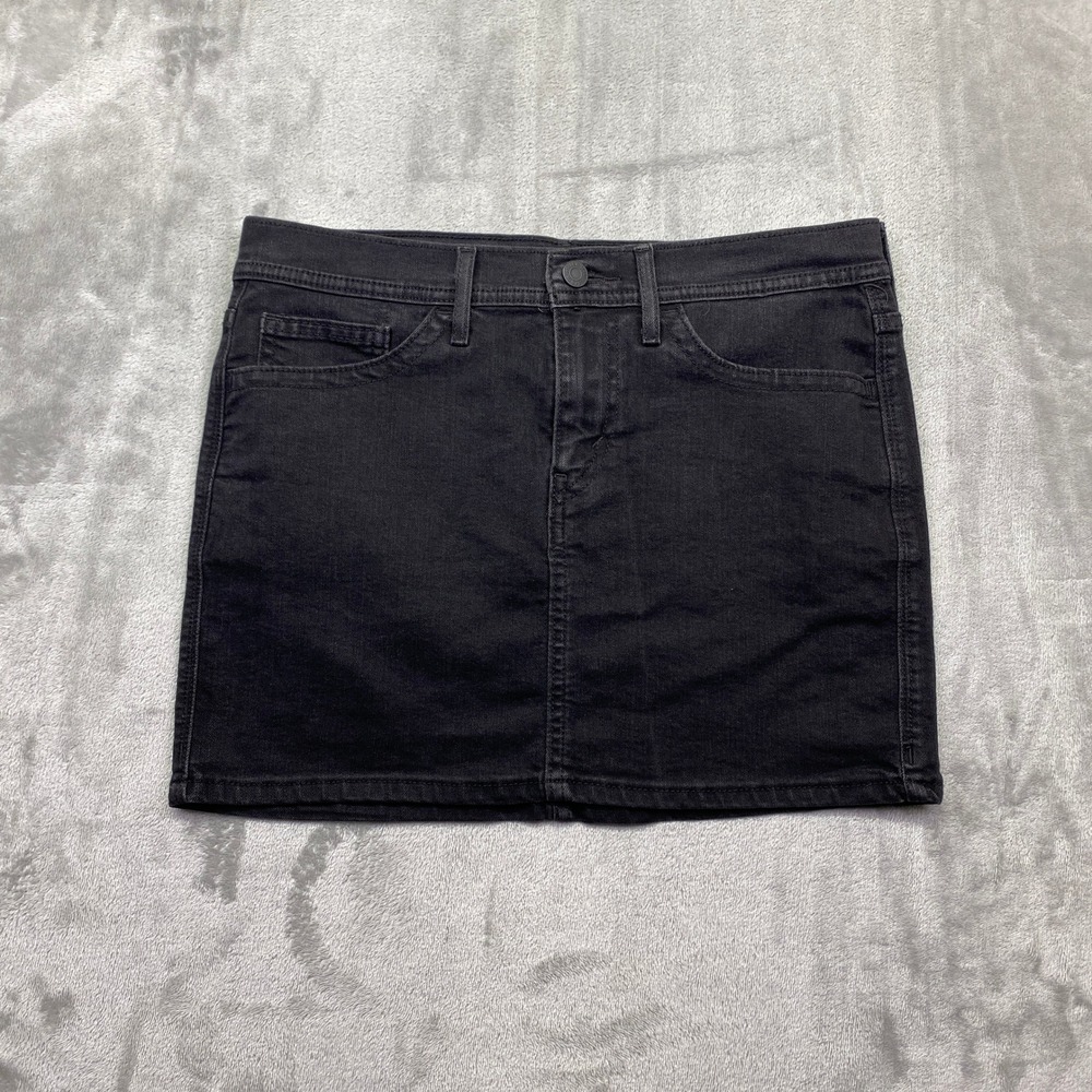 Levi's Womens Denim Skirt Black Size 5 Fits 29" Mini A‎ Line Grunge Western